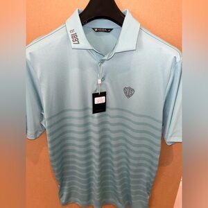 NWT Mens San Diego Golf Club Polo Shirt Medium Teal Golfing Stretchy 1897 New